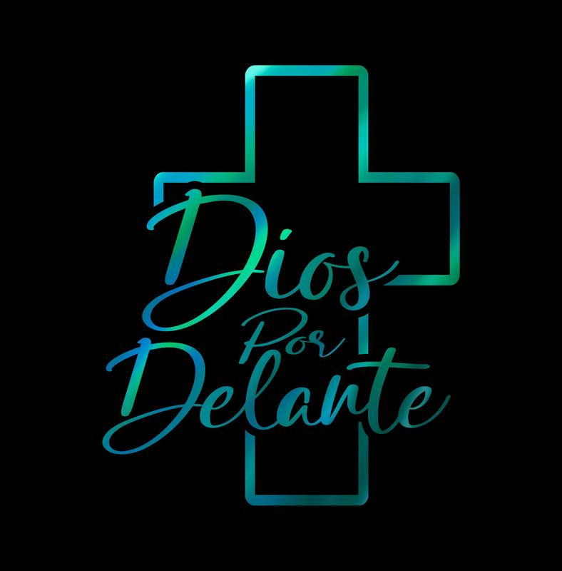 Dios por Delante Vinyl Decal – Cross Outline Design / Sticker en Vinil con Cruz Minimalista