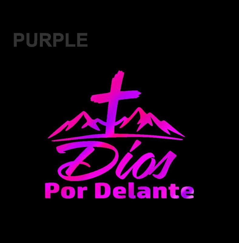 Dios por Delante Sticker – Cross & Mountains Vinyl Decal / Calcomanía en Vinil con Cruz y Montañas
