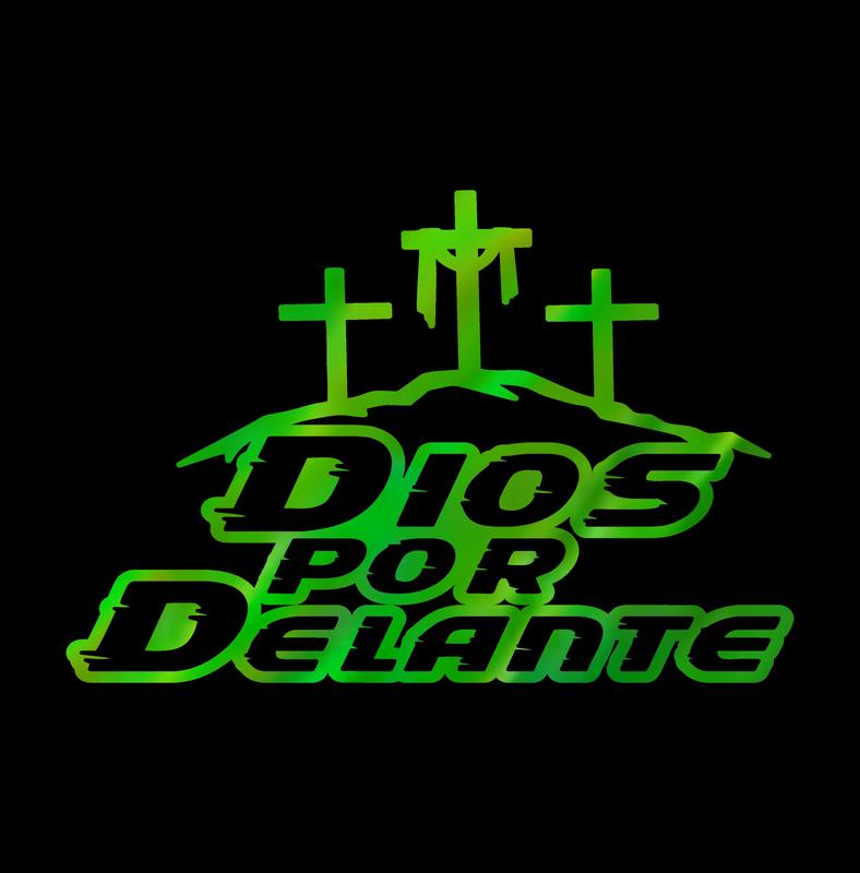 Dios por Delante Sticker – Three Crosses Vinyl Decal / Calcomanía en Vinil con Tres Cruces