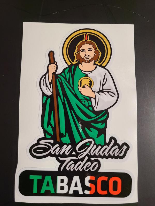 San Judas Tadeo Printed Decal – Personalized Mexican State / Sticker Impreso con Estados y Colores de la Bandera