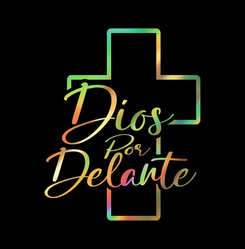 Dios por Delante Vinyl Decal – Cross Outline Design / Sticker en Vinil con Cruz Minimalista