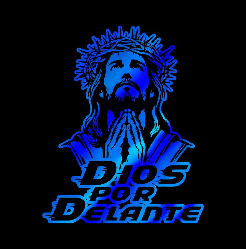 Dios por Delante Holographic Decal – Jesus Prayer Design / Sticker en Vinil con Jesús Orando