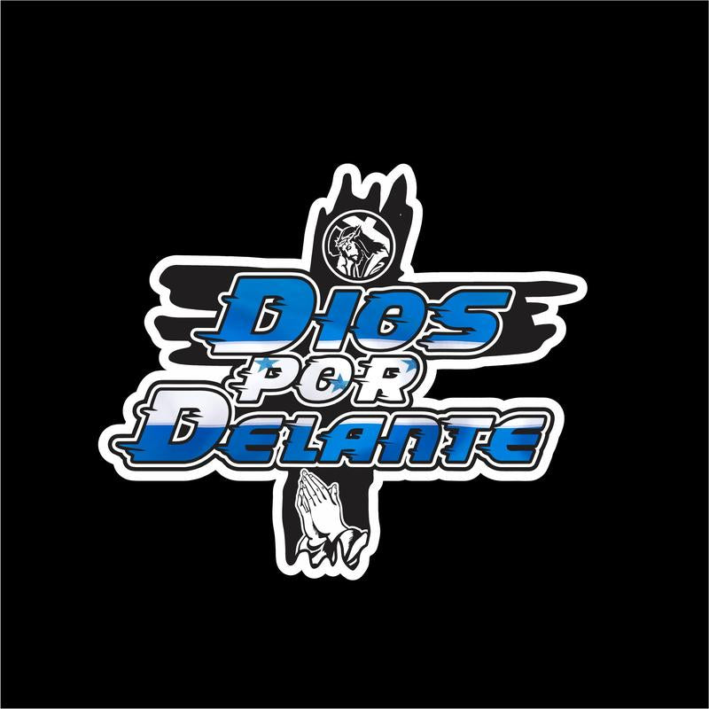 Dios por Delante Sticker – 5 Countries Flag Decal / Calcomanía Religiosa con Banderas de México, Guatemala, Honduras, El Salvador y USA