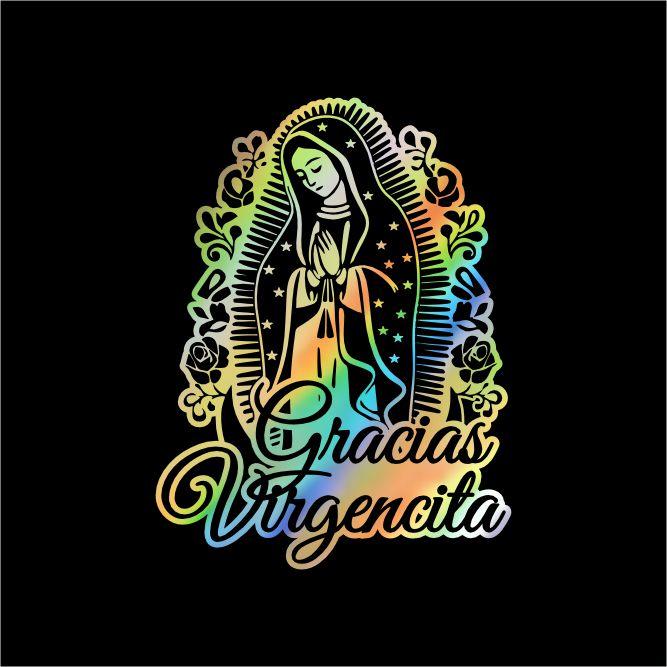 Gracias Virgencita Sticker – Virgen de Guadalupe Vinyl Decal for Cars, Laptops & Home Decoration