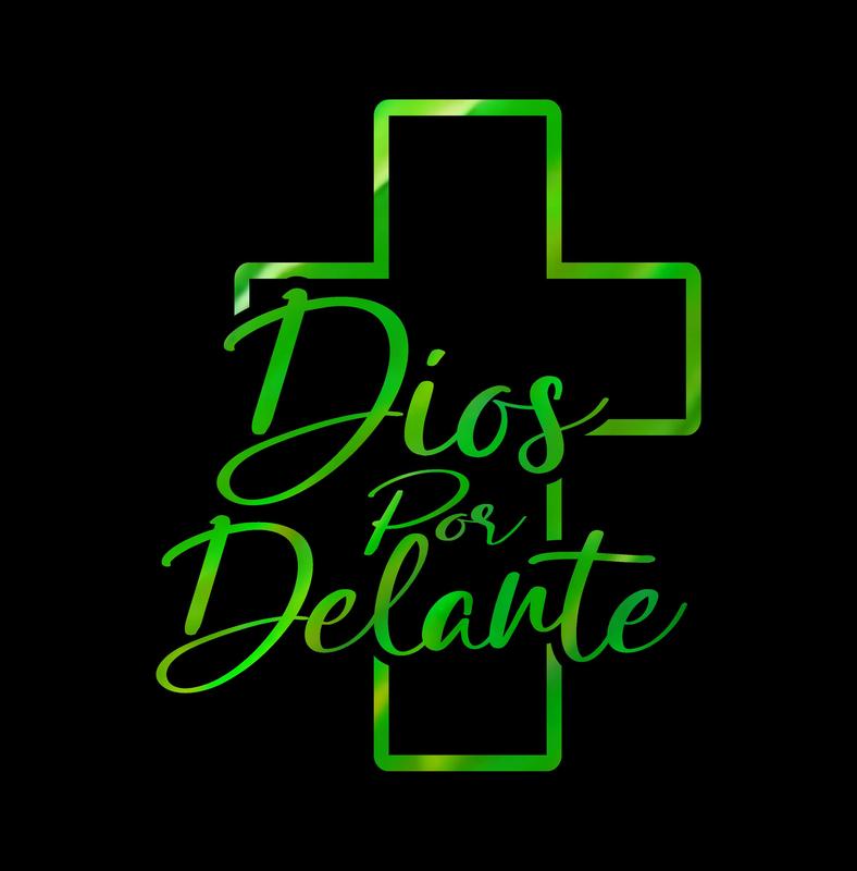 Dios por Delante Vinyl Decal – Cross Outline Design / Sticker en Vinil con Cruz Minimalista
