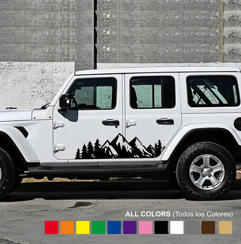 Sticker Montaña Pino Nieve - Adhesive Vinyl Decal: Mexican Trocas- for Motorcycle, Car, Boats, Glass Doors and Walls | Different Sizes and Colors Available | Easy installation