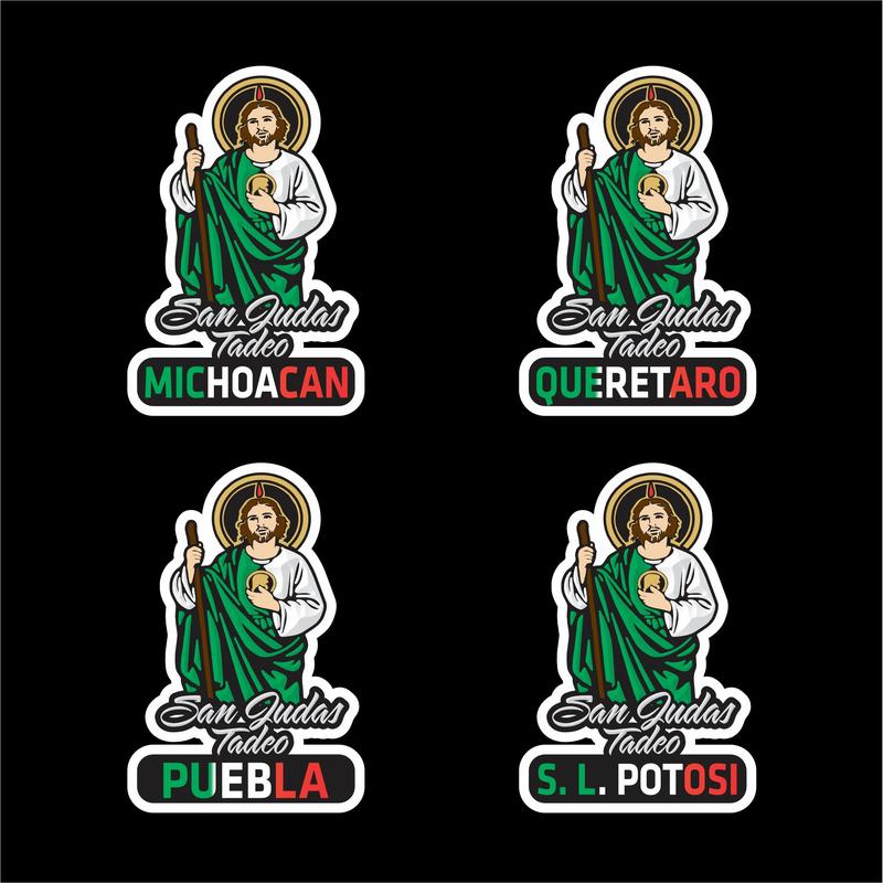 San Judas Tadeo Printed Decal – Personalized Mexican State / Sticker Impreso con Estados y Colores de la Bandera