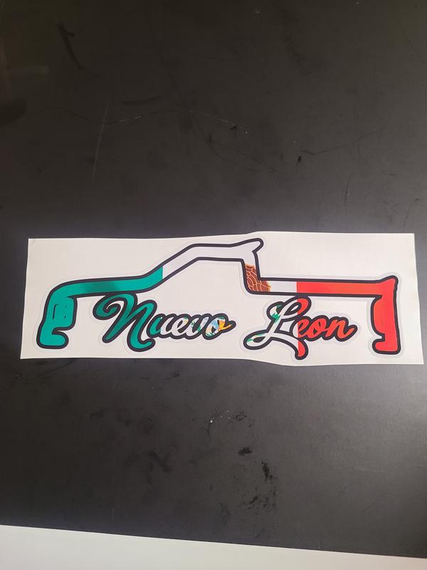 Truck Silhouette Printed Decal – Mexican Flag Colors / Sticker de Troca Impreso con Estados de México