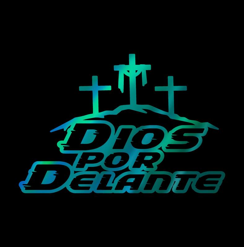 Dios por Delante Sticker – Three Crosses Vinyl Decal / Calcomanía en Vinil con Tres Cruces