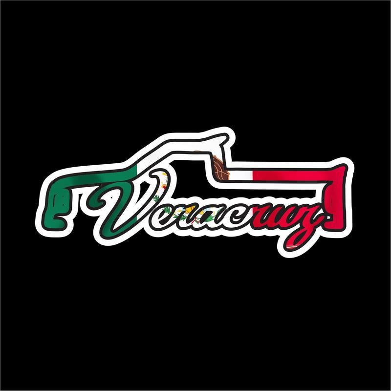 Truck Silhouette Printed Decal – Mexican Flag Colors / Sticker de Troca Impreso con Estados de México