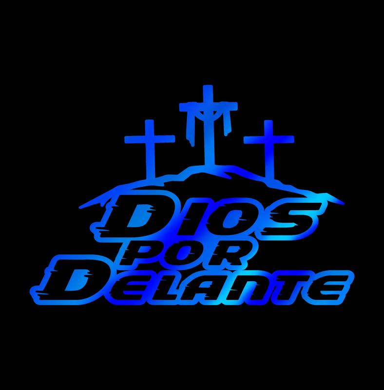 Dios por Delante Sticker – Three Crosses Vinyl Decal / Calcomanía en Vinil con Tres Cruces