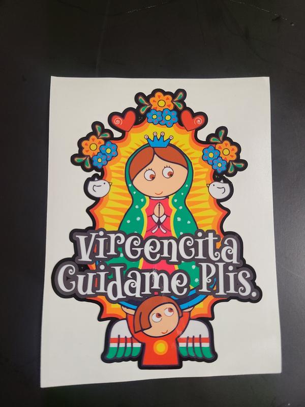 Virgencita Cuídame Plis Sticker / Cute Virgen de Guadalupe Decal – Religious Car & Laptop Decoration