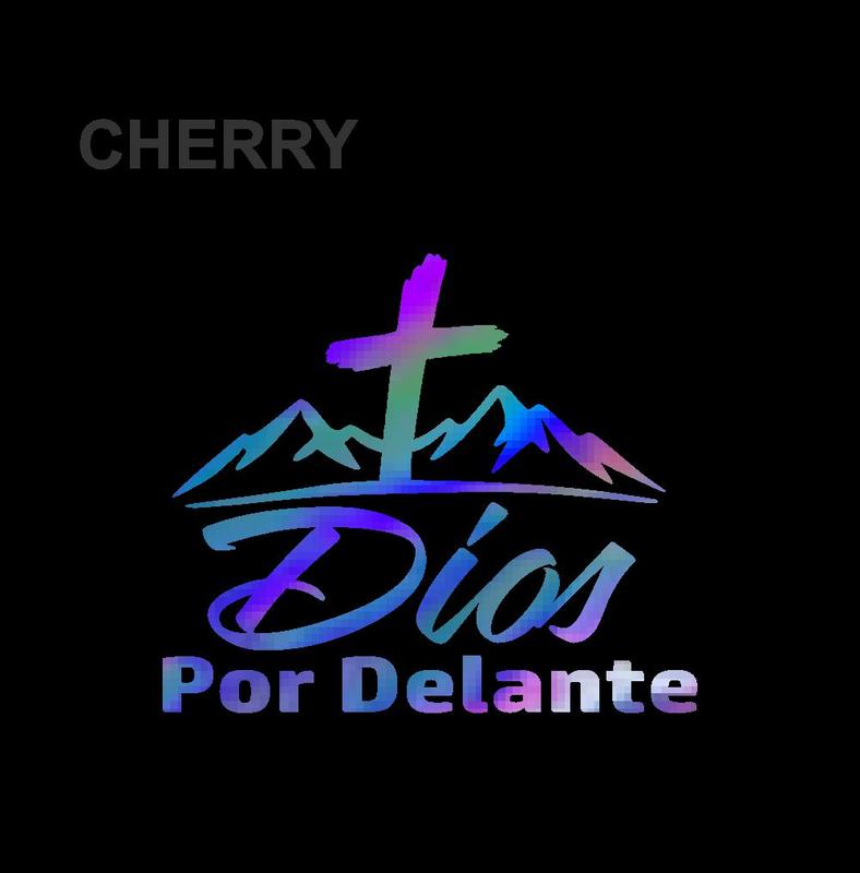 Dios por Delante Sticker – Cross & Mountains Vinyl Decal / Calcomanía en Vinil con Cruz y Montañas