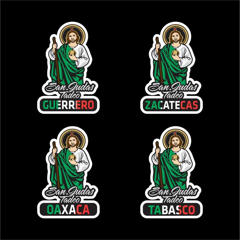 San Judas Tadeo Printed Decal – Personalized Mexican State / Sticker Impreso con Estados y Colores de la Bandera