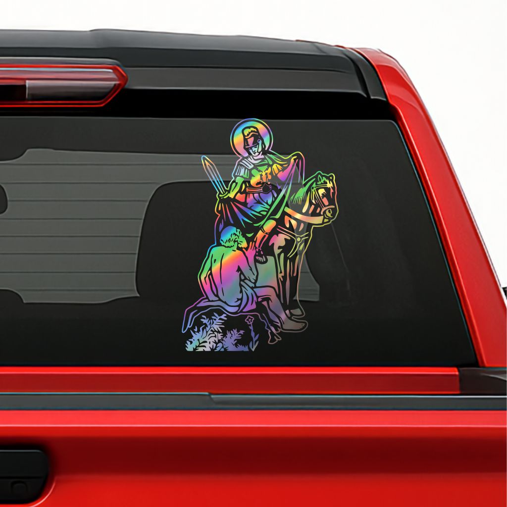 San Martín Caballero Sticker – Saint Martin of Tours Vinyl Decal for Car & Truck Decoration