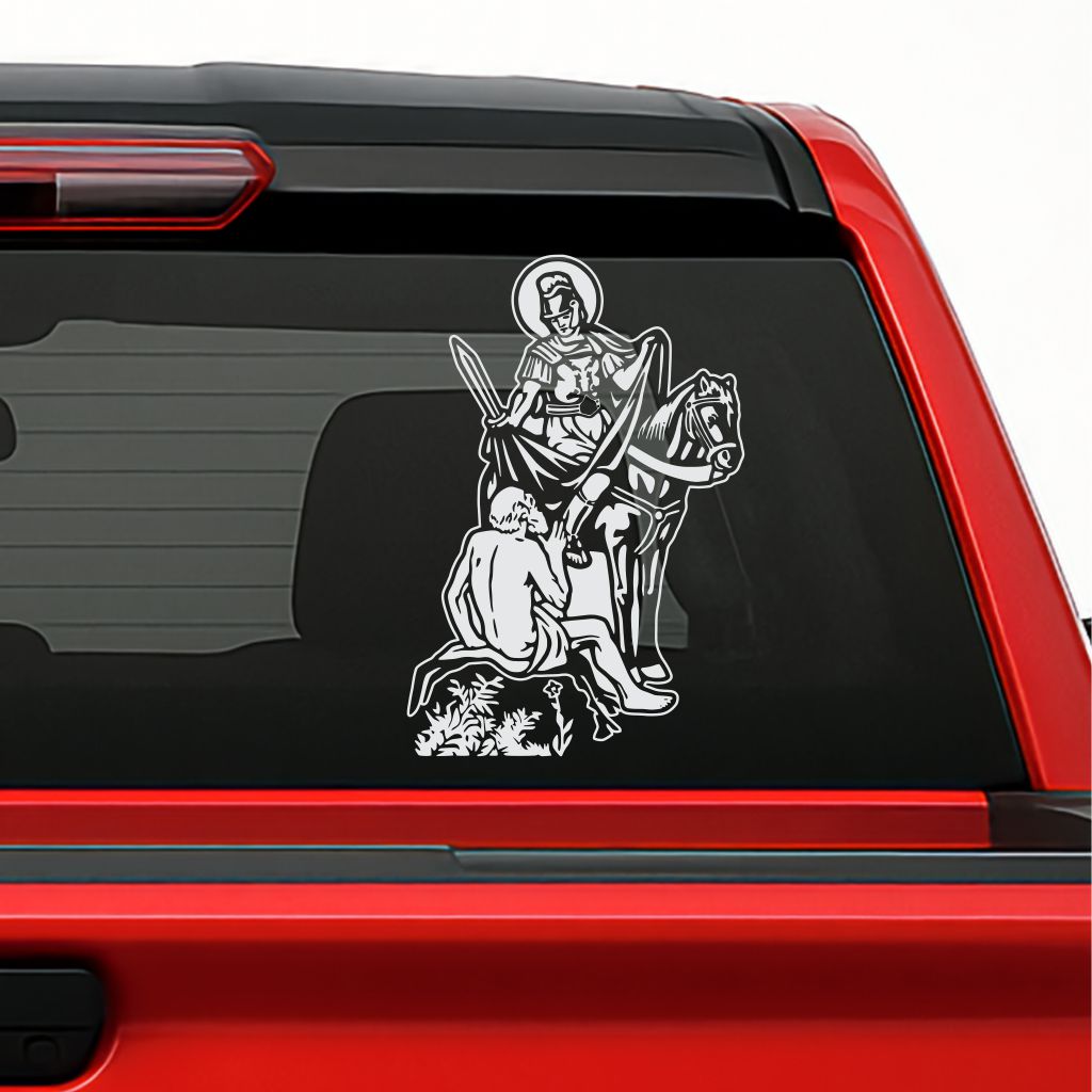 San Martín Caballero Sticker – Saint Martin of Tours Vinyl Decal for Car & Truck Decoration