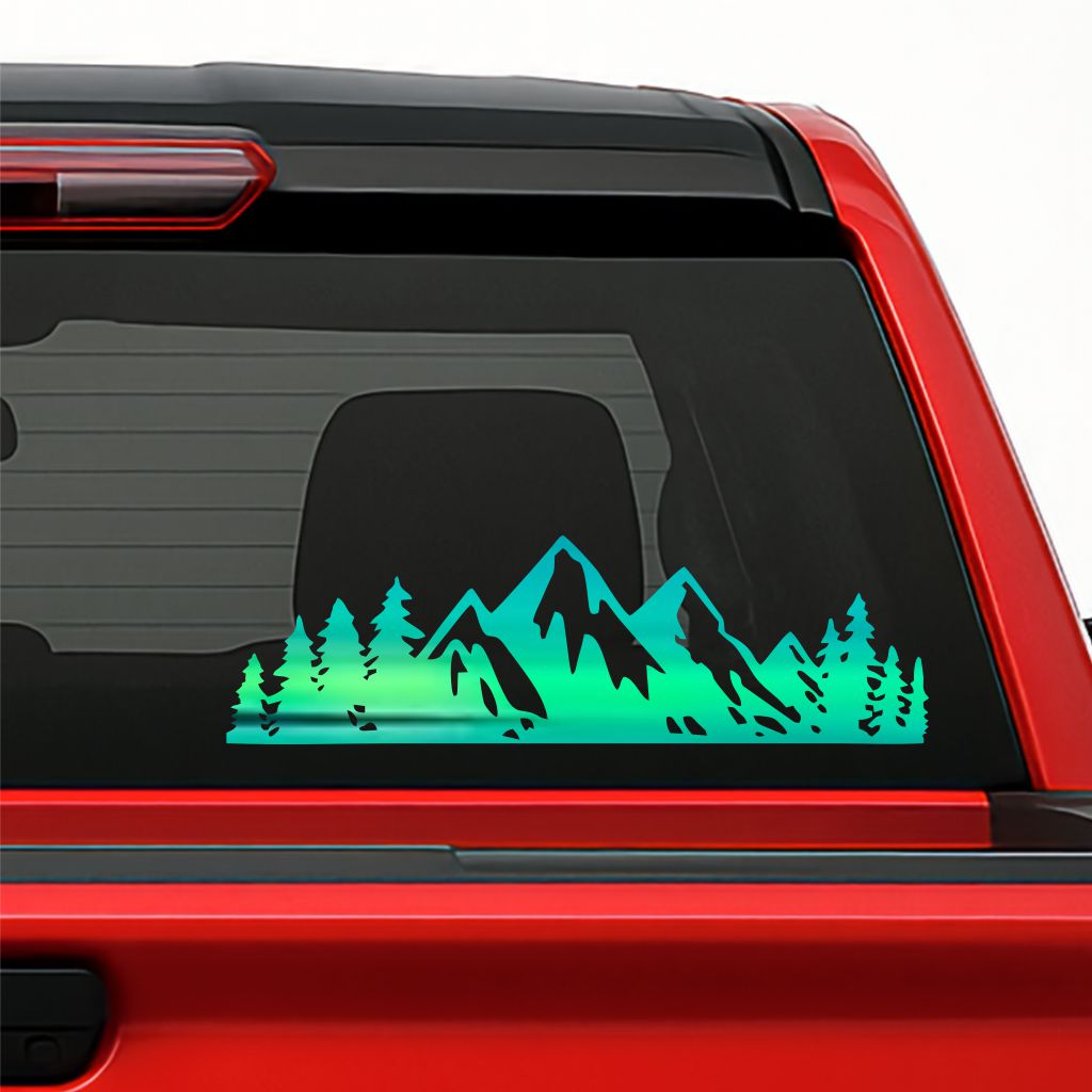 Mountain & Forest Vinyl Decal – Adventure Car Sticker for Jeep, SUV & Truck Decoration