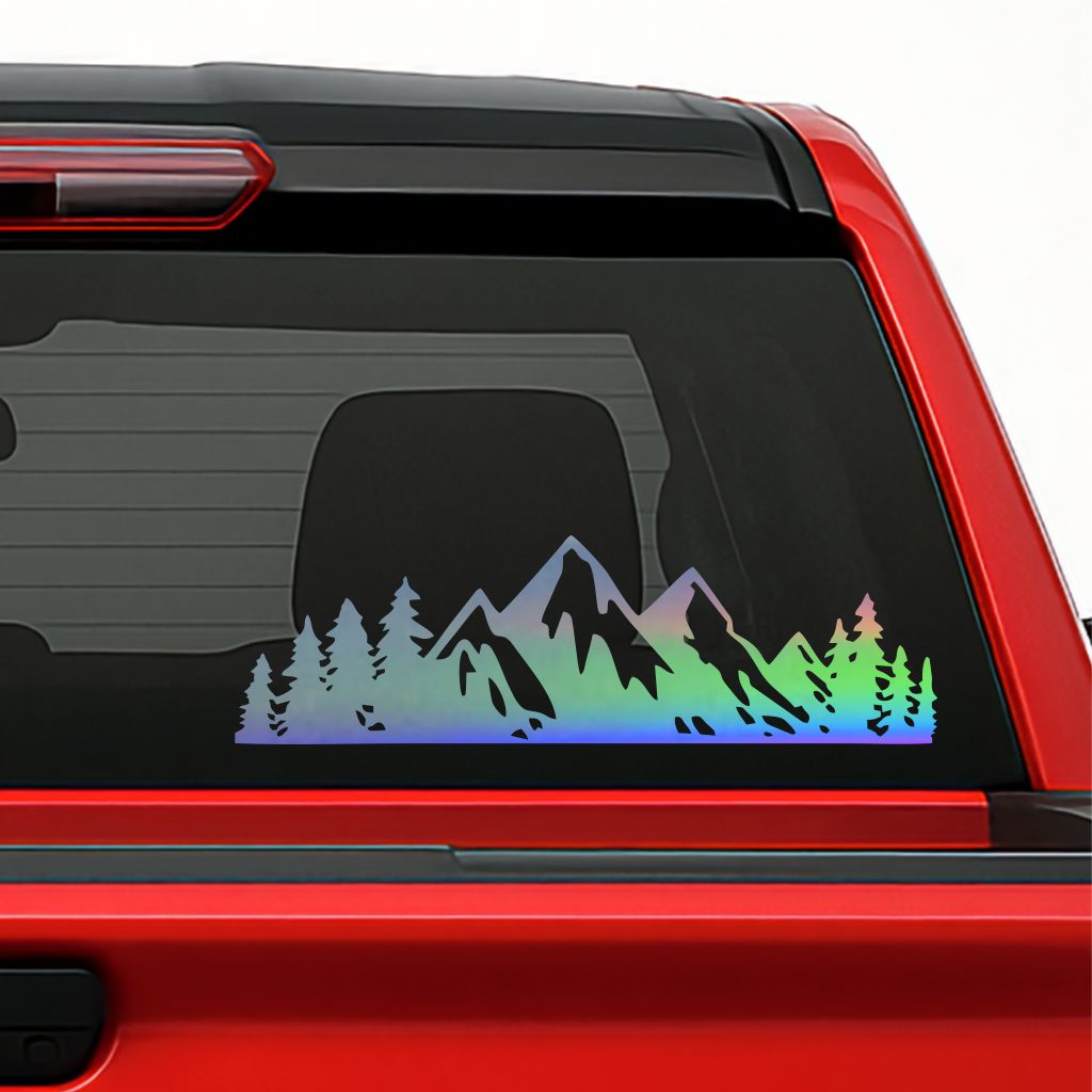 Mountain & Forest Vinyl Decal – Adventure Car Sticker for Jeep, SUV & Truck Decoration