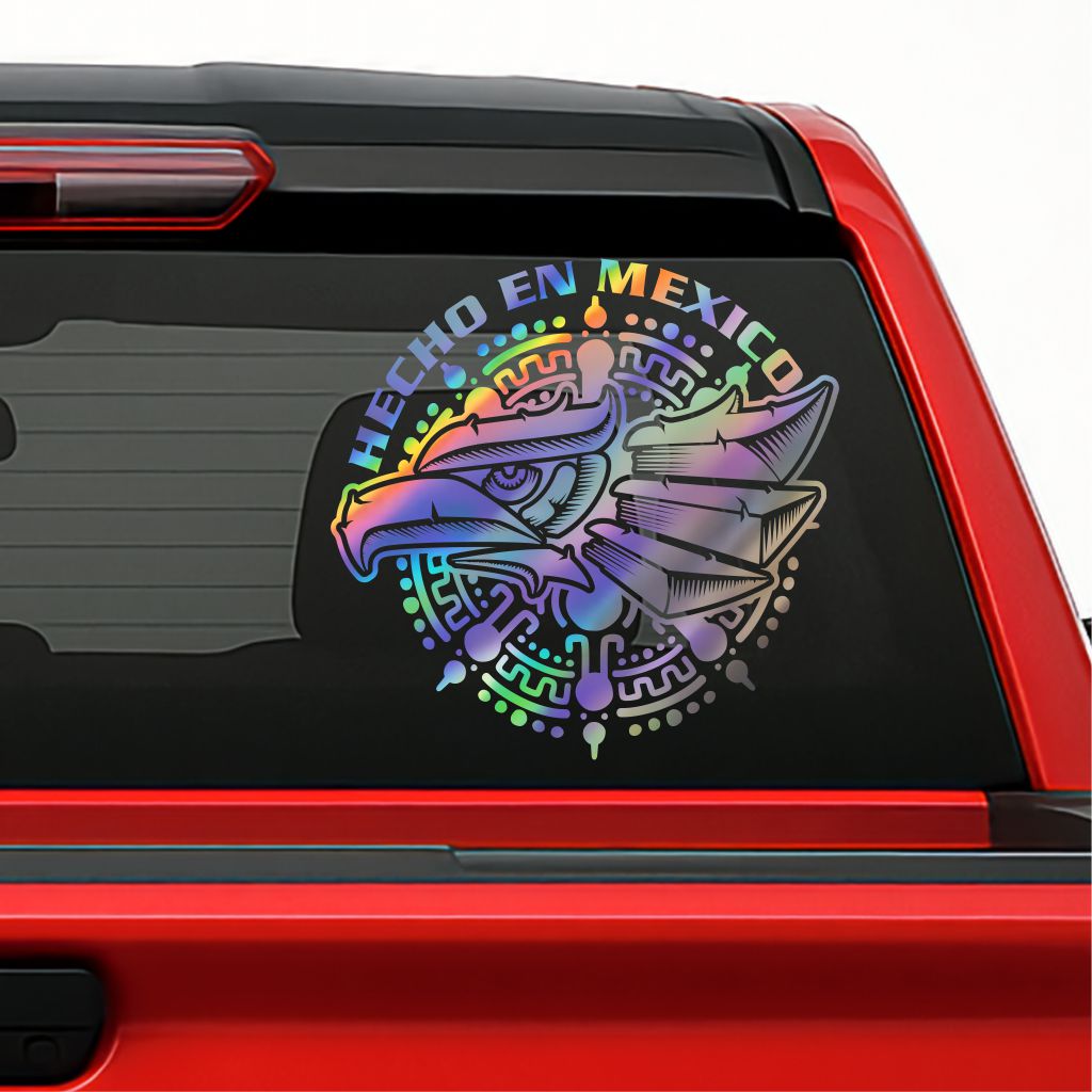 Hecho en México Holographic Decal / Sticker Águila Azteca