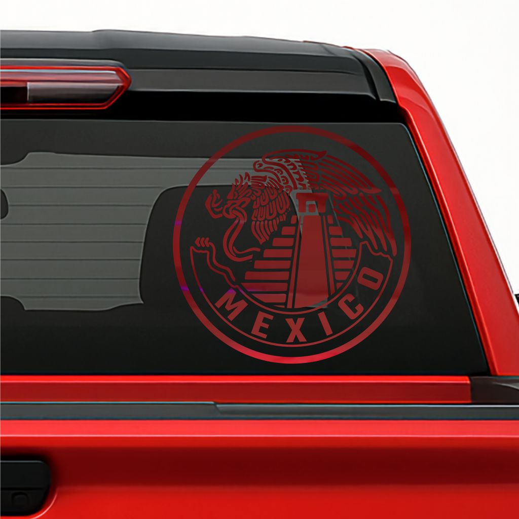 México Sticker / Holographic Eagle & Pyramid Decal – Aztec & Maya Inspired Mexican Pride Vinyl for Car, Truck & Laptop