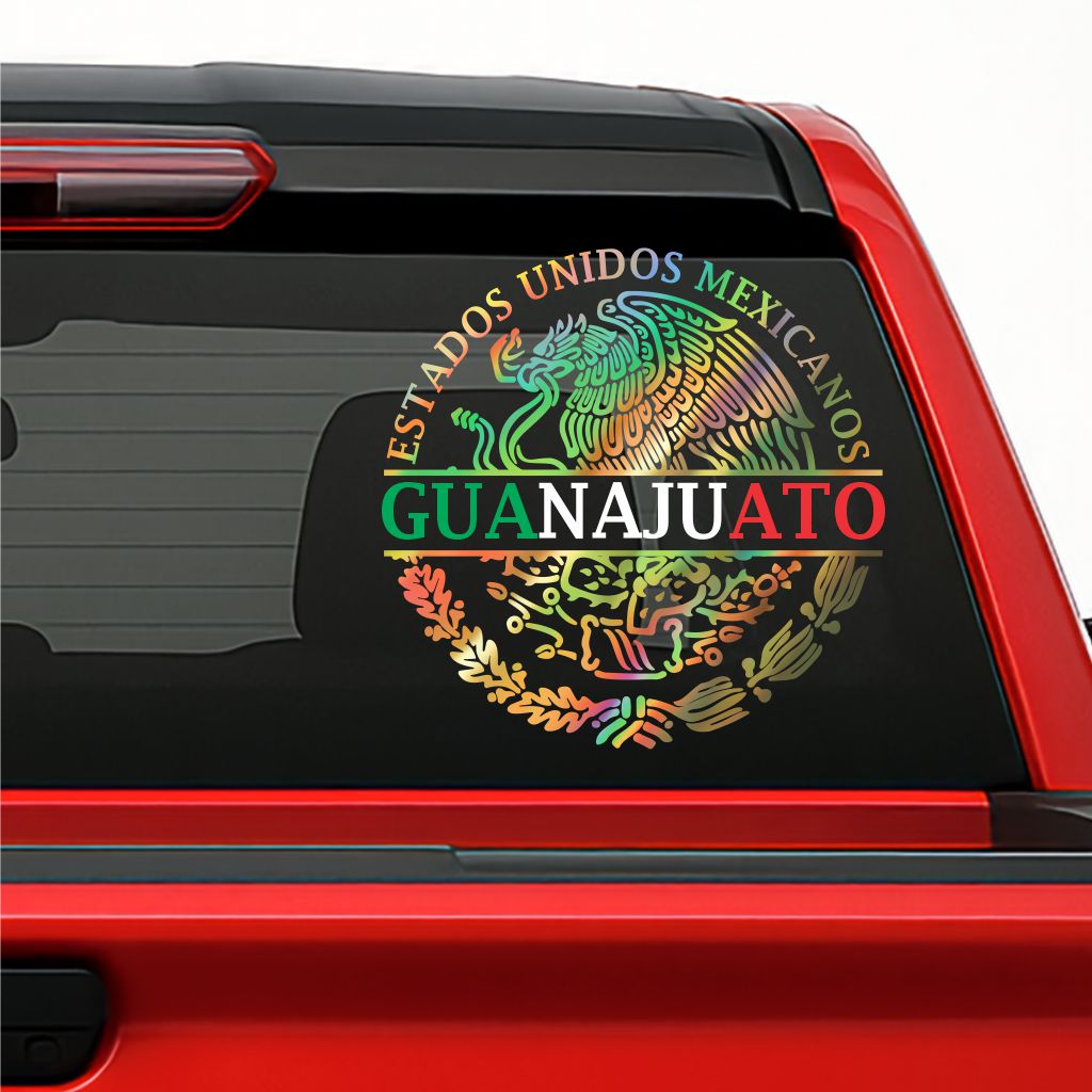 Mexico Coat of Arms Holographic Decal – Custom State / Escudo de México en Vinil Personalizado con Estados
