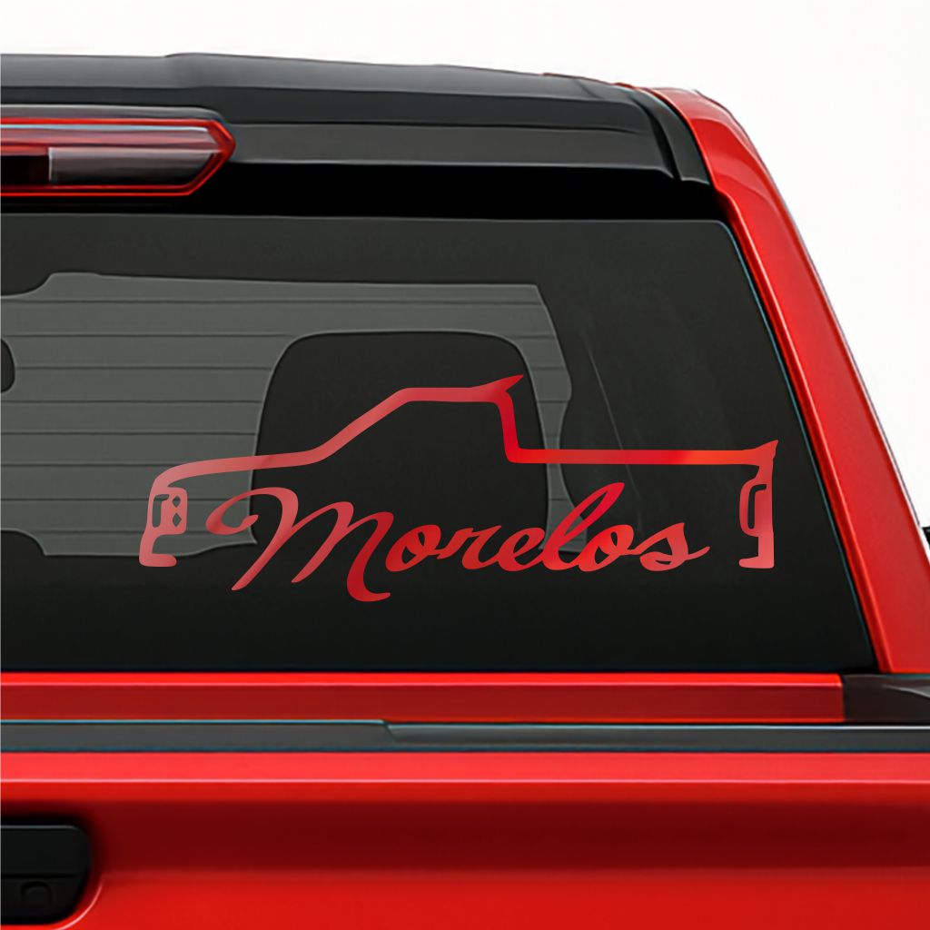 Truck Silhouette Holographic Decal – Personalized Mexican State / Sticker de Troca con Estados de México