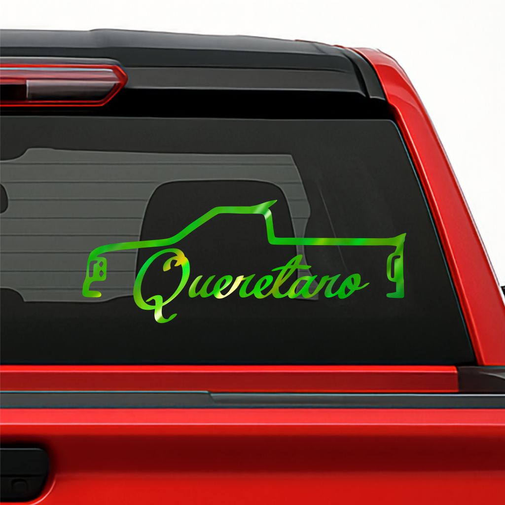Truck Silhouette Holographic Decal – Personalized Mexican State / Sticker de Troca con Estados de México