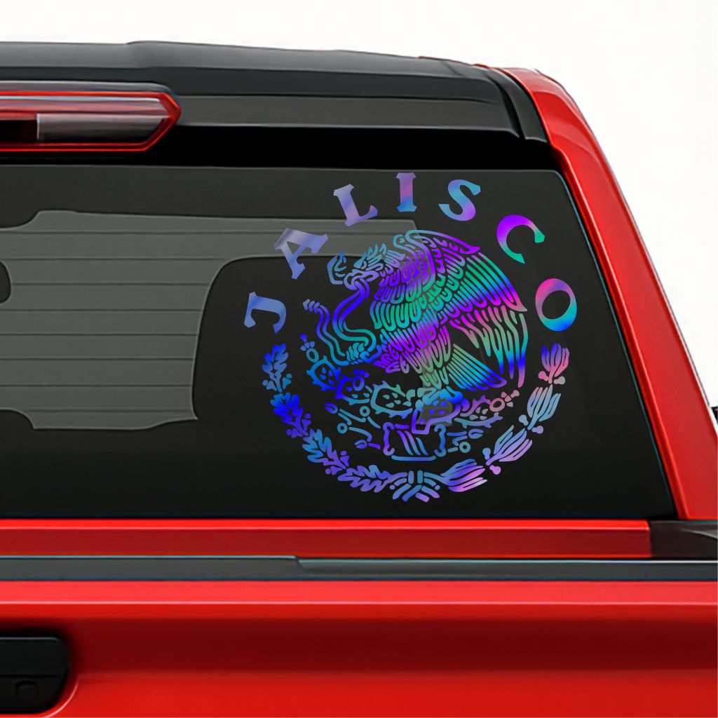 Escudo México / Mexican Coat of Arms Decal – One Color, Personalized State / Sticker en Vinil Personalizado por Estado