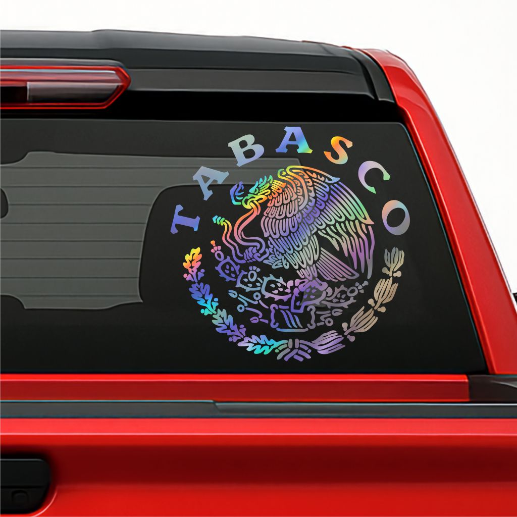 Escudo México / Mexican Coat of Arms Decal – One Color, Personalized State / Sticker en Vinil Personalizado por Estado