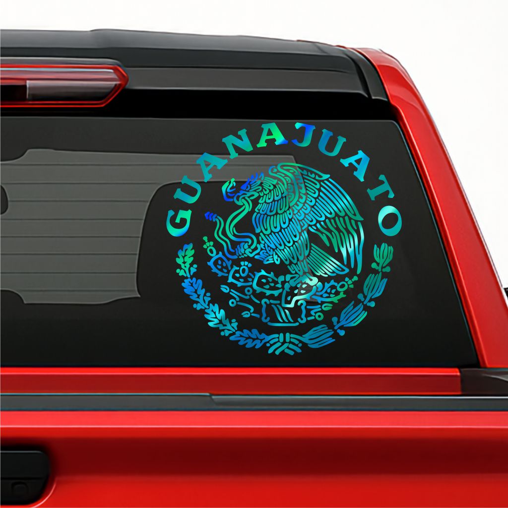 Escudo México / Mexican Coat of Arms Decal – One Color, Personalized State / Sticker en Vinil Personalizado por Estado