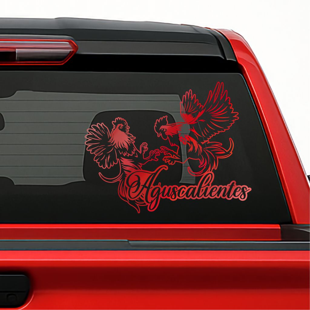 Mexican Roosters Decal – Personalized State Sticker / Gallos de Pelea en Vinil con Estados de México