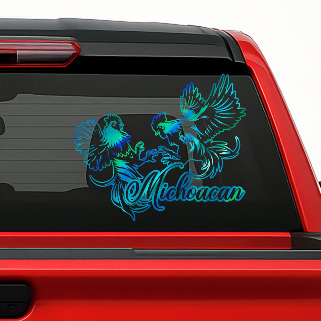 Mexican Roosters Decal – Personalized State Sticker / Gallos de Pelea en Vinil con Estados de México