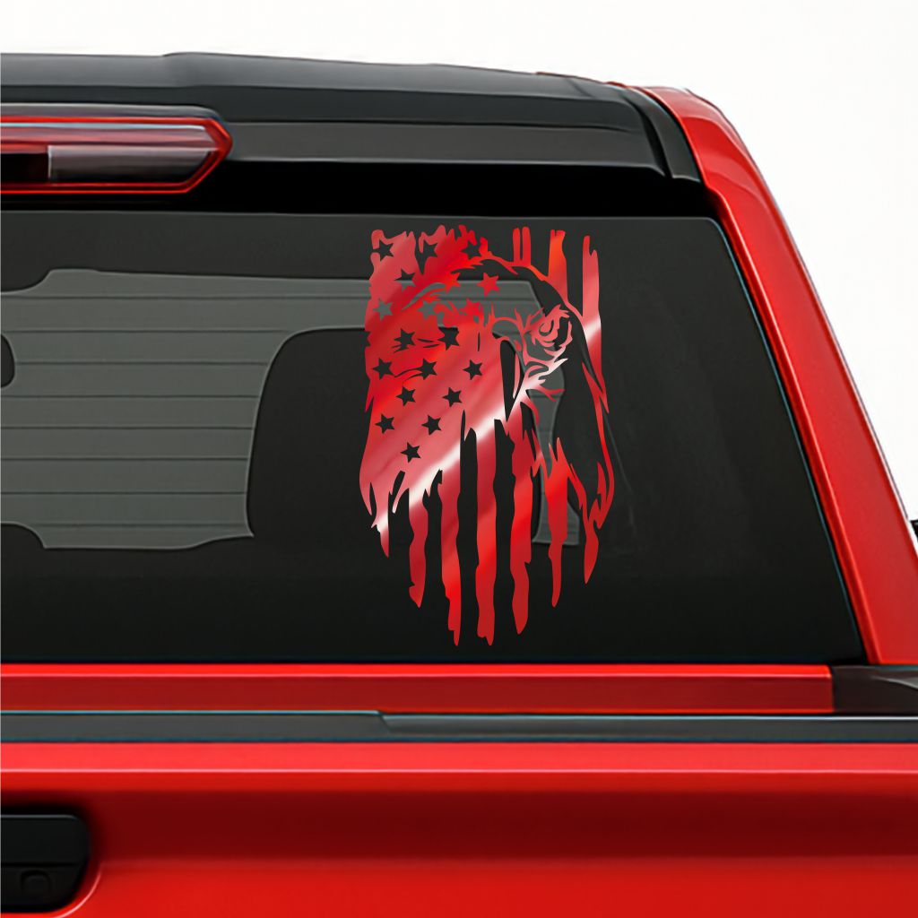 American Eagle Flag Sticker / Patriotic Vinyl Decal – USA Car & Truck Window Decoration