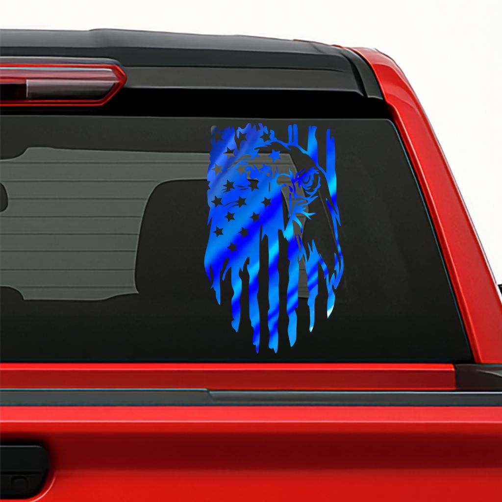 American Eagle Flag Sticker / Patriotic Vinyl Decal – USA Car & Truck Window Decoration