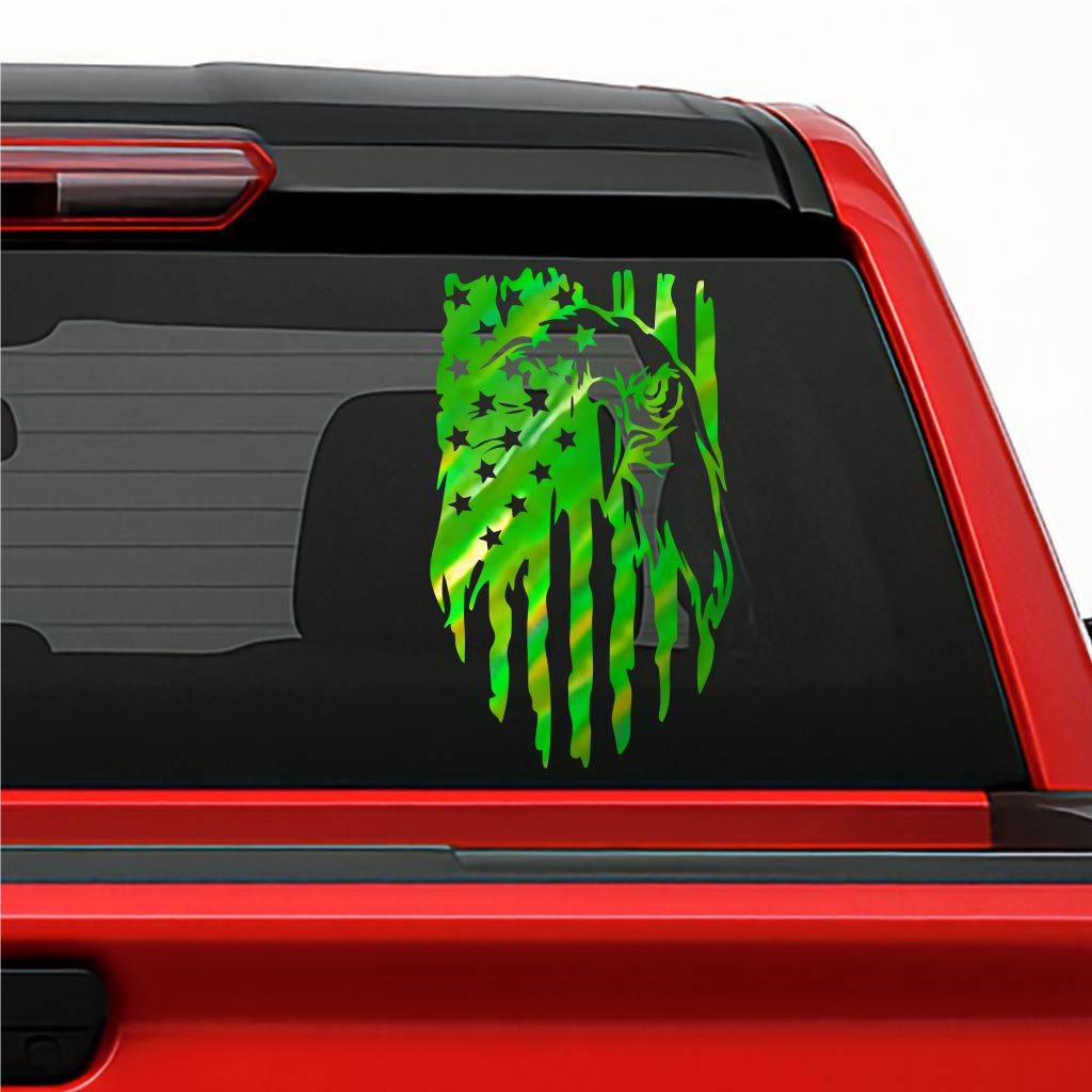 American Eagle Flag Sticker / Patriotic Vinyl Decal – USA Car & Truck Window Decoration