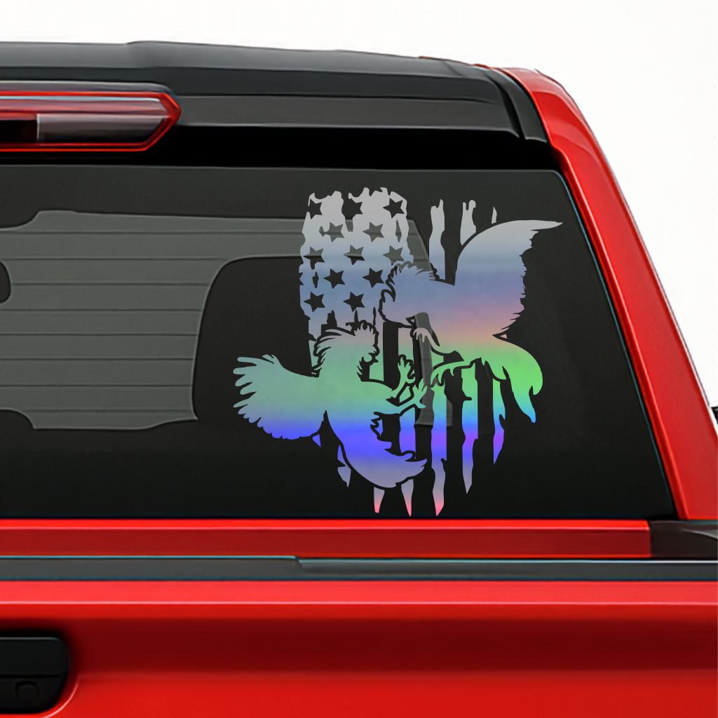 Gallos Sticker / Rooster Fight Decal with USA Flag – Vinyl Car & Truck Decoration