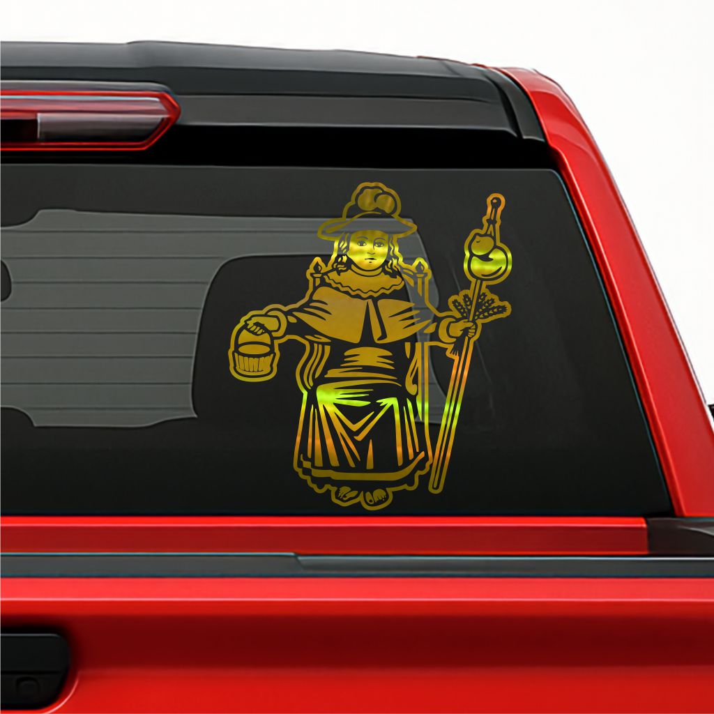 Sticker Santo Niño de Atocha – Calcomanía Religiosa en Vinil para Autos y Camionetas