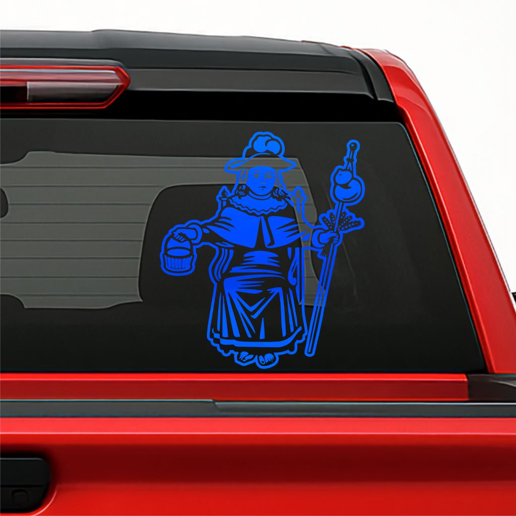 Sticker Santo Niño de Atocha – Calcomanía Religiosa en Vinil para Autos y Camionetas