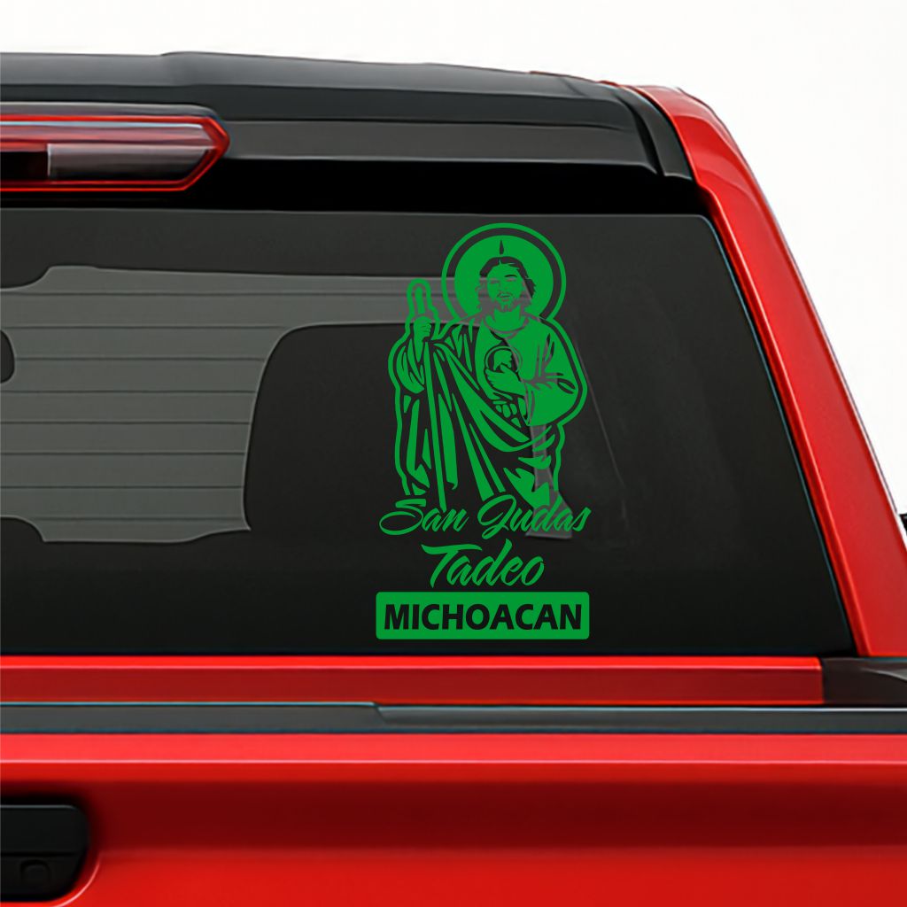 San Judas Tadeo Holographic Decal – Personalized with Any Mexican State / Sticker Personalizado con Estados de México