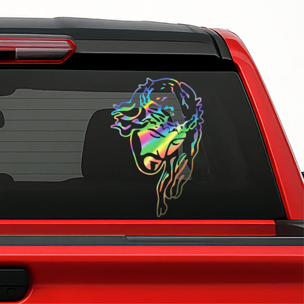 Rostro de Cristo Sticker / Jesus Face Vinyl Decal – Religious Car Window Decoration