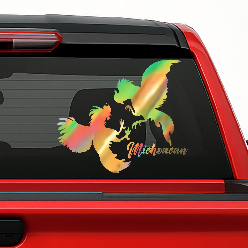 Mexican Roosters Silhouette Decal – Custom State / Sticker en Vinil Troquelado con Gallos y Estados de México