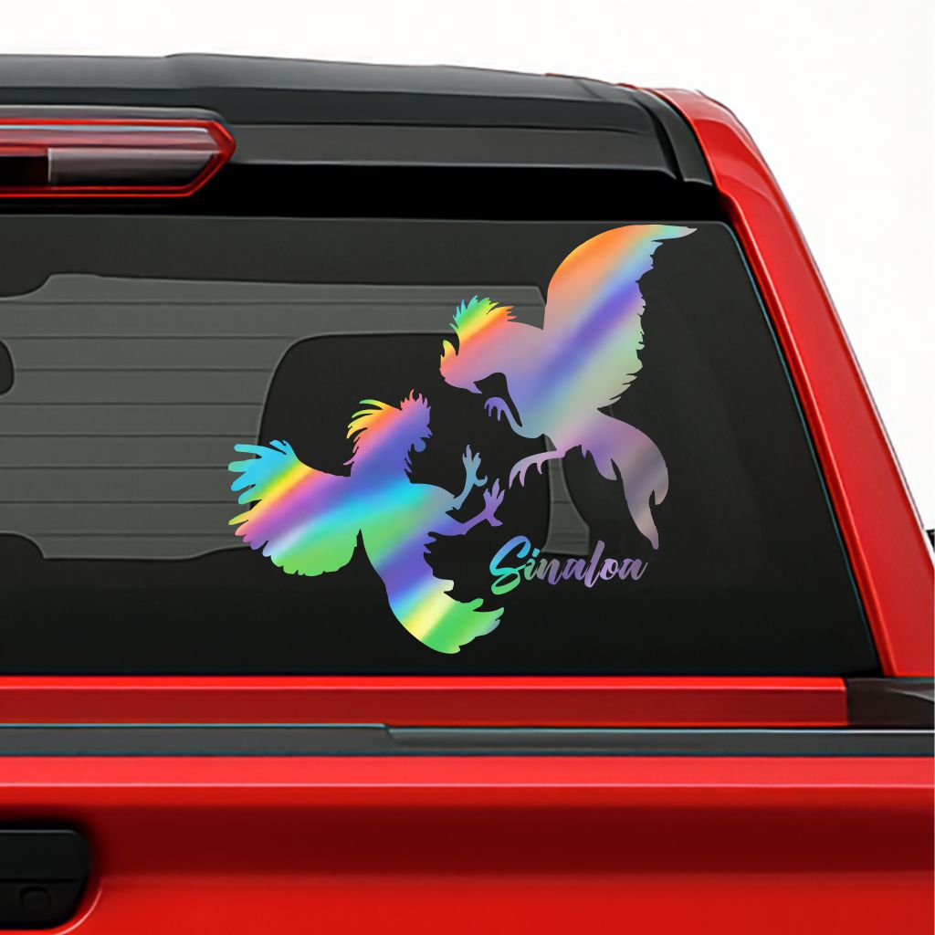 Mexican Roosters Silhouette Decal – Custom State / Sticker en Vinil Troquelado con Gallos y Estados de México