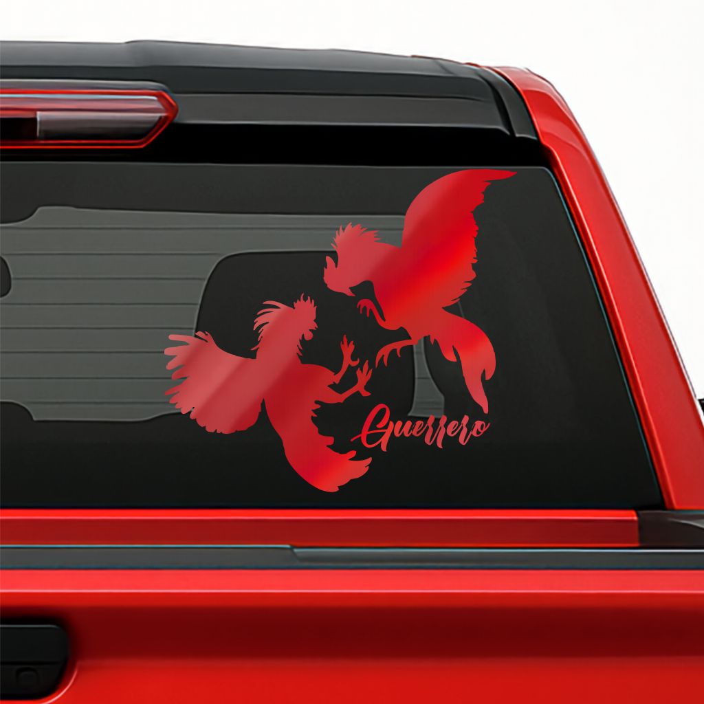 Mexican Roosters Silhouette Decal – Custom State / Sticker en Vinil Troquelado con Gallos y Estados de México