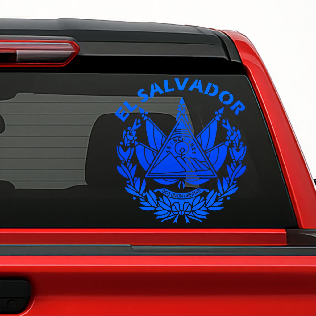 El Salvador Sticker / Holographic National Emblem Decal – Dios, Unión, Libertad Vinyl for Car, Truck & Laptop
