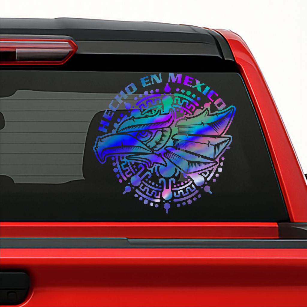 Hecho en México Holographic Decal / Sticker Águila Azteca