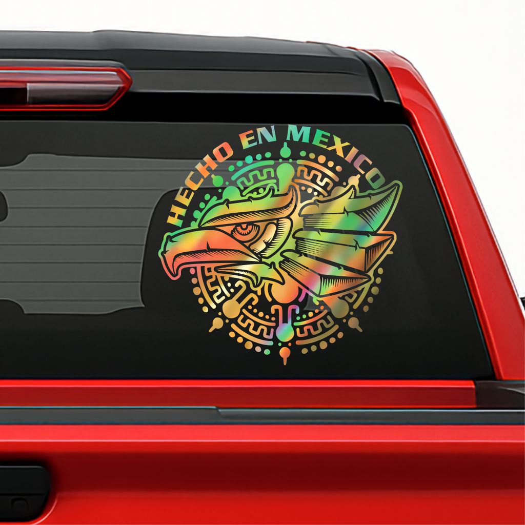 Hecho en México Holographic Decal / Sticker Águila Azteca