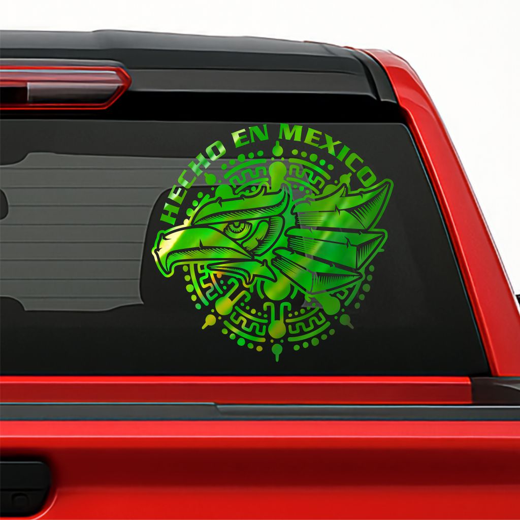 Hecho en México Holographic Decal / Sticker Águila Azteca