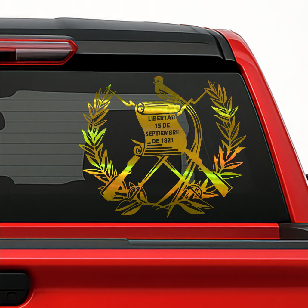 Escudo de Guatemala Sticker – Holographic Vinyl Decal for Cars, Trucks & Laptops