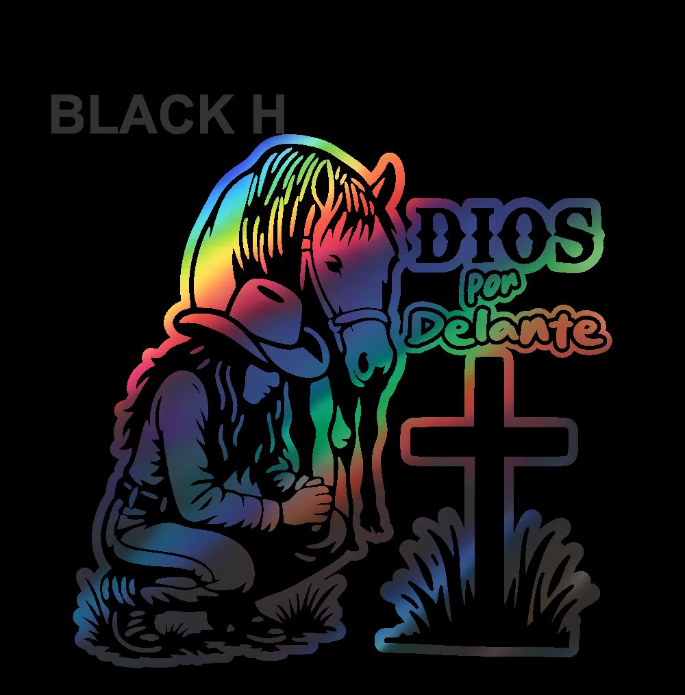 Dios por Delante Sticker – Cowgirl & Cross Vinyl Decal / Calcomanía Vaquera Religiosa en Vinil