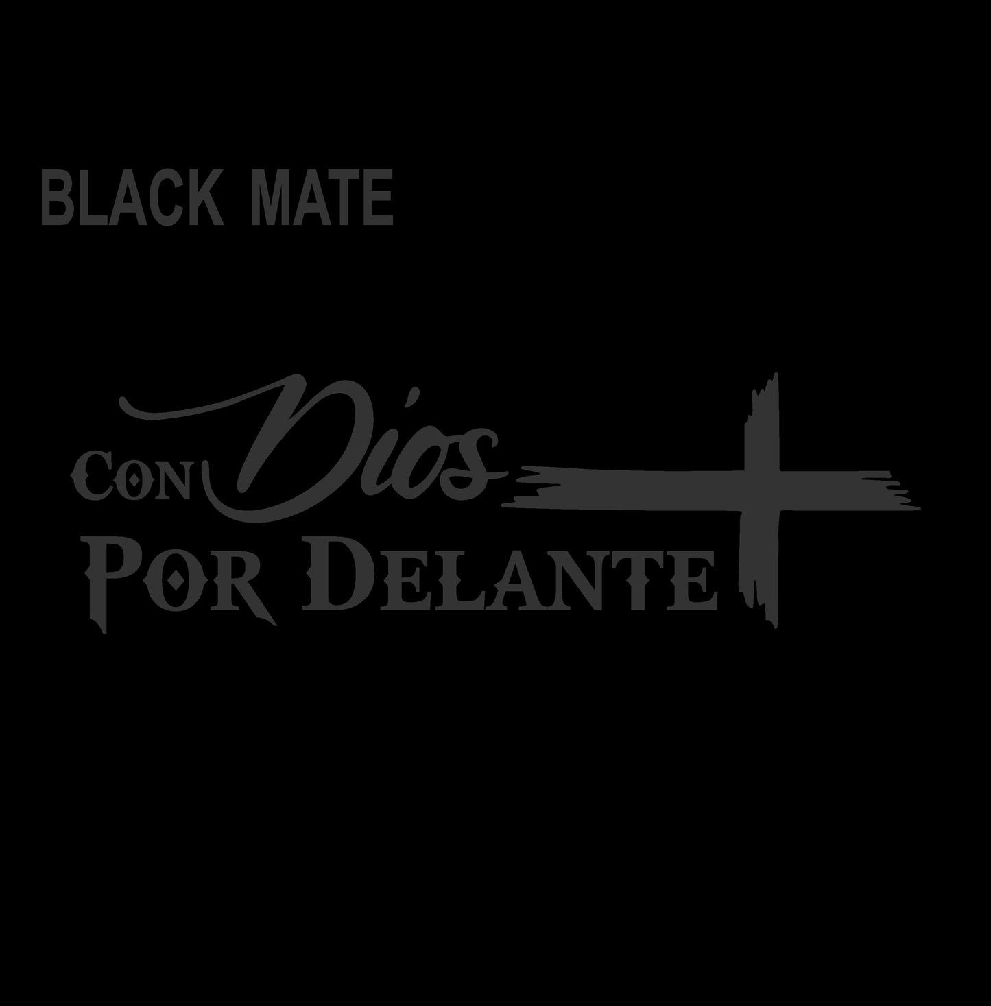 Con Dios por Delante Holographic Sticker – Cross Vinyl Decal / Calcomanía en Vinil con Cruz y Frase Religiosa